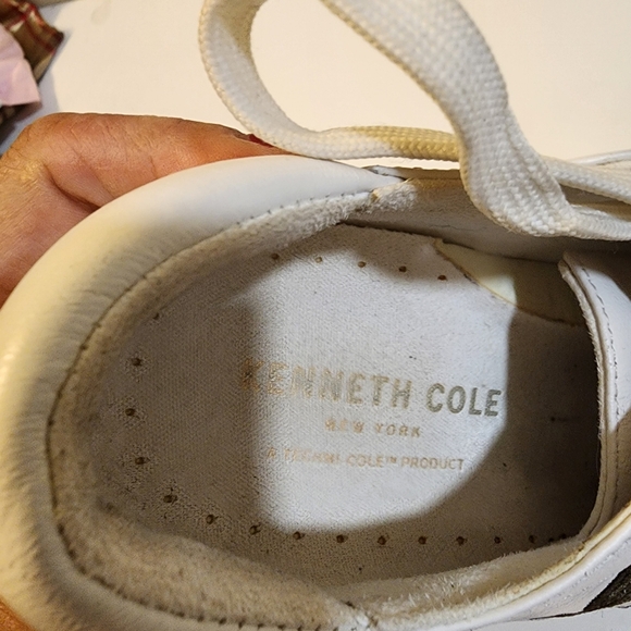 KENNETH COLE Abbey Women's White Floral Embroid Leather  Casual Sneakers size 8M - Picture 5 of 13